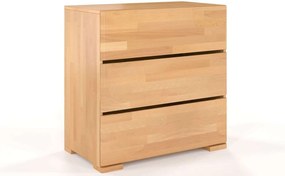 Comodă lemn masiv TerraCraft Fag 3 Sertare, 80 × 45 × 81 cm - Natural