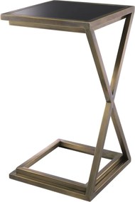 Masuta de cafea design LUX Cross, alama vintage 33x33cm