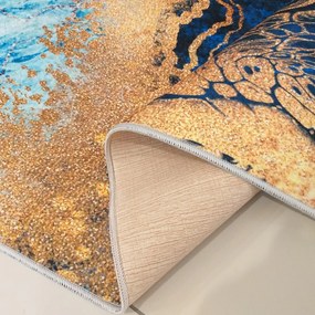 Covor antiderapant cu model albastru abstract Lăţime: 80 cm | Lungime: 150 cm