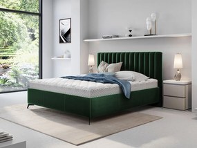 Pat matrimonial 140 cm Lozbona (Verde) (cu somieră) (cu sp. depozitare). Promo -17%. 1104157