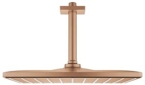 Palarie dus fix Grohe Rainshower Mono 310, 31x31 cm cu brat, montaj pe tavan, cupru mat (brushed warm sunset)