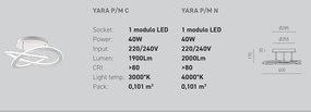 Lustra LED aplicata diametru 60cm YARA 3000K sau 4000K