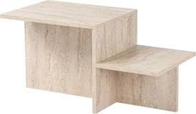 Masuta cafea HARMONY, bej cu efect de piatra travertin, PAL, 80x40x40
