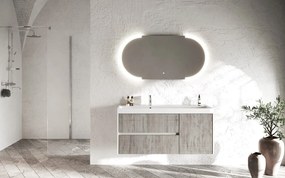 Oglindă lemn masiv cu iluminare LED si acționare touch 120x60cm