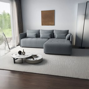 Colțar extensibil dumonde cu ladă de depozitare si sezut confortabil din spuma high-density, Malta Zoom Grey II 235x185 cm