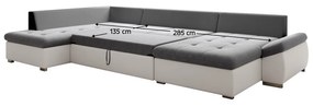 Canapea extensibilă, alb/gri, stânga, MATAR U
