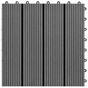 Placi de pardoseala, 22 buc., gri, 30 x 30 cm, WPC, 2 mp Gri, 22, Model 1