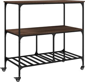 vidaXL Cărucior de bucătărie, stejar maro 100x50x95 cm lemn prelucrat