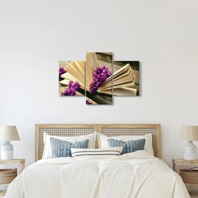 Tablou cu cartea și lavanda (90x60 cm)