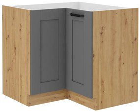 Dulap inferior de bucătărie de colț Lucid 89 x 89 DN 1F BB (Stejar artisan + dustgrey). 1045582