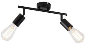 Spotlight modern negru cu 2 lumini reglabile - Facil