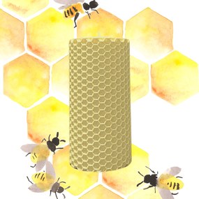 Lumanare tip Fagure din Ceara Colorata - Vanila 7 cm, 10 cm, Vanila