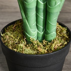 Outsunny Palmier artificial 125 cm, plantă artificială mare cu 18 frunze în ghiveci pentru living și balcon | Aosom Romania