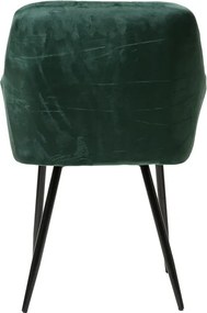 Fotoliu de sufragerie MARLEN VELVET verde inchis cu picioare negre