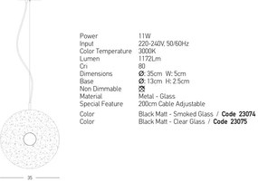 Lustra design modern LED DECO negru/ transparent