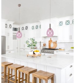 Lustră mov LED cu abajur din sticlă Lukka – Candellux Lighting