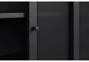 Dulap negru din metal cu ușă glisantă 90x140x40 cm Veep – Unique Furniture