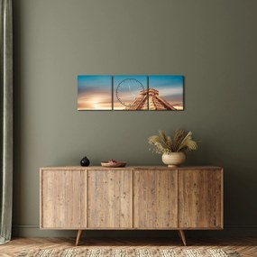 Tablou - Monumente renumite maiașe (cu ceas) (90x30 cm)