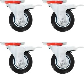 vidaXL Roți pivotante cu frâne duble, 4 buc., 100 mm