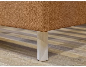 Pat matrimonial portocaliu tapițat cu somieră 140x190 cm Romane – Bobochic Paris