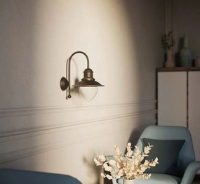 Aplica de perete stil nautic din alama si sticla Al Mare