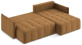 Colțar teracotă extensibil/cu spațiu de depozitare (cu colț pe partea dreaptă/cu șezlong) Moku – Makamii