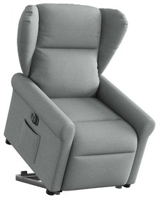 vidaXL Fotoliu electric rabatabil cu ridicare, gri deschis, textil