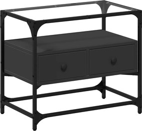 vidaXL Dulap TV blat sticlă, negru, 60x35x51 cm lemn prelucrat