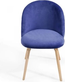 MIADOMODO Set de scaune de sufragerie din catifea, albastru,