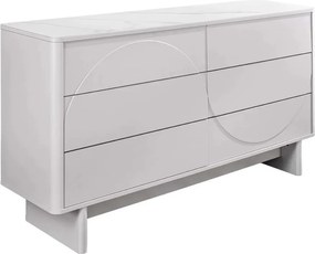 Comoda cu sertare si blat ceramic SAVOY 150cm alb