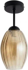 BRILAGI - lustră LED aplicată R GLASS 1xE27/60W/230V Ø 17 cm negru/bej fumuriu