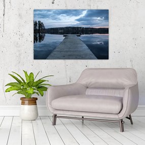 Tablou - Ponton de lemn, lac (90x60 cm)