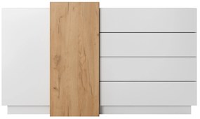 Comodă Three 2D4S (Stejar craft auriu + Alb). 1071393
