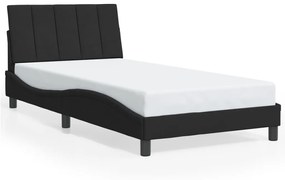 3213765 vidaXL Cadru de pat cu lumini LED, negru, 100x200 cm, catifea