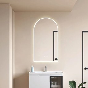 Oglindă baie, Multifuncțională, Iluminare LED Touch, Intensitate reglabila, Sistem Dezaburire, 45x80 cm