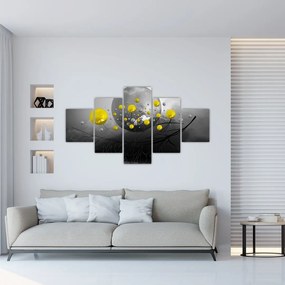 Tablou - bile abstracte galbene (125x70 cm), în 40 de alte dimensiuni noi