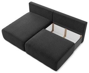 Colțar negru extensibil/cu spațiu de depozitare (cu colț pe partea stângă) Kalena – Makamii