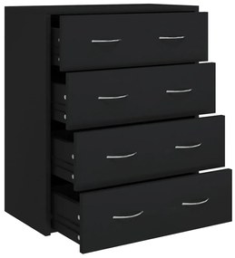342577 vidaXL Servantă cu 4 sertare, negru, 60x30,5x71 cm