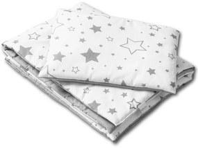 Lenjerie patut cosleeper 90x50 cm Kidizi Galaxy Grey, include cearceaf, perna si pilota