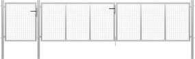 vidaXL Poartă de grădină din oțel 500x100 cm, argintie