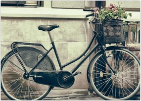 Tablou - Bicicleta de epocă cu flori (70x50 cm)