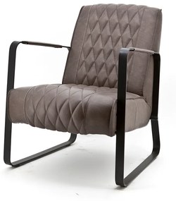Fotoliu cu aspect de piele Caro gri