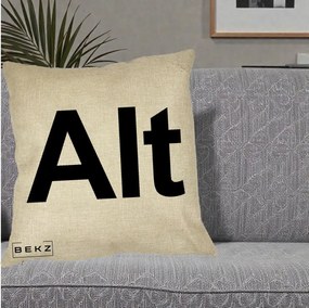 Perna Personalizata Tasta Alt Tipografie Bold, 40x40 cm, Crem, Husa Detasabila, Perna Inclusa, BEKZ®