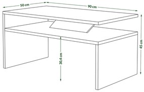 Mazzoni PRIMA Beton Millennium/Negru - MĂSUȚĂ DE CAFEA MODERNĂ