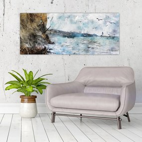 Tablou - Recif, acuarelă (120x50 cm)