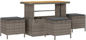 vidaXL Set de canapele pentru grădină cu pernă 10 pcs Gri