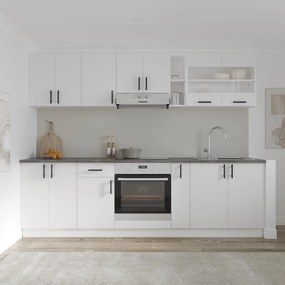 Set Bucatarie Karo V19, Alb, Blat Thermo 28 mm, L 260 cm