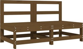 vidaXL Canapele de mijloc pentru grădină, 2 buc., maro miere