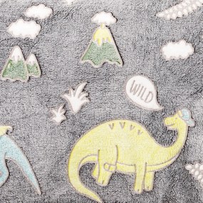 Pătură fosforescentă din imitație lână 4Home Dino, 150 x 200 cm