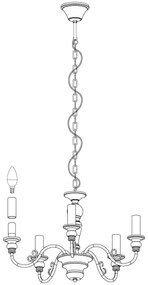 Eglo 49851 - Lustră CAPOSILE 5xE14/40W/230V